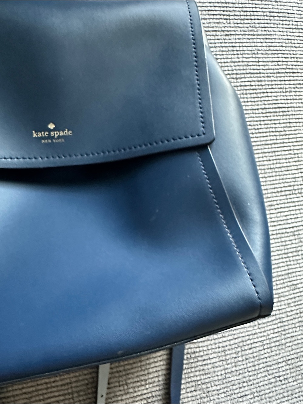 kate spade navy blue leather backpack - Picture 5 of 12